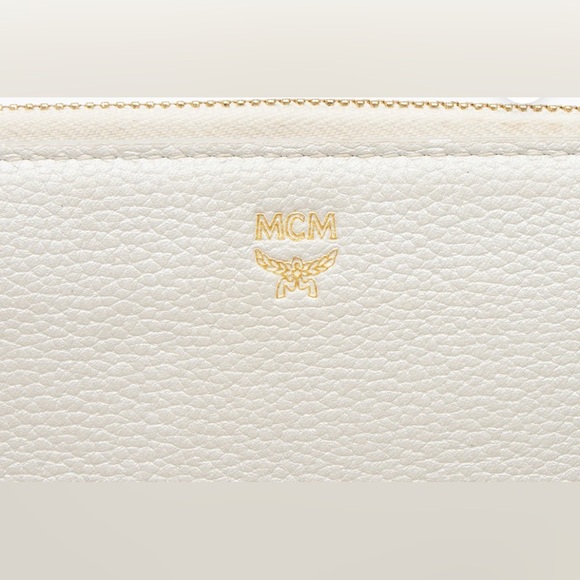 MCM White Zip Wallet Fontanellas Park Ave Milla Leather - Picture 5 of 11